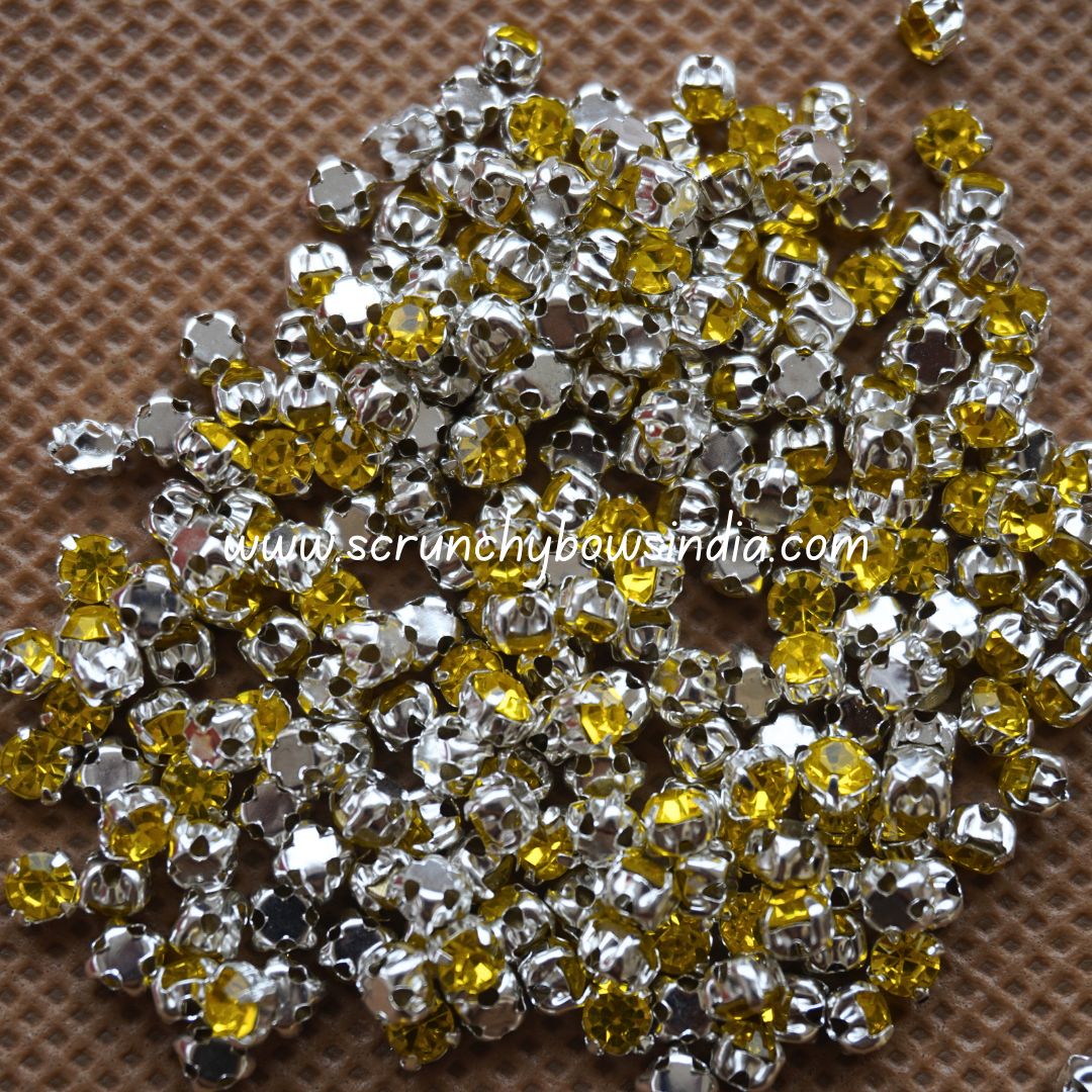 3MM Round Clip Stones - Yellow