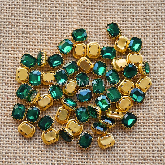 10 x 7 Rectangle Clip Stone - Dark Green
