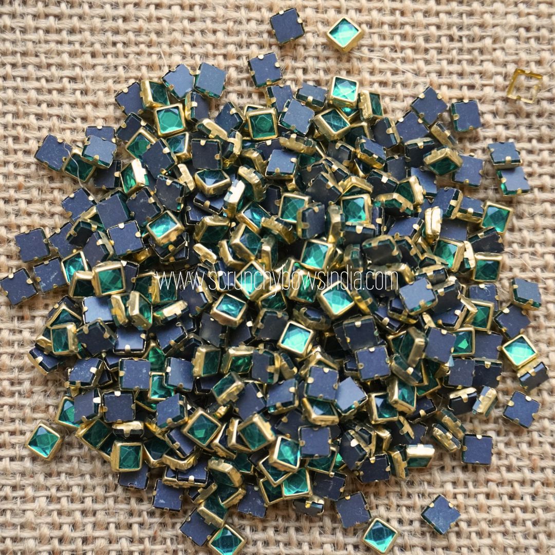 Glass Square - Peacock Green
