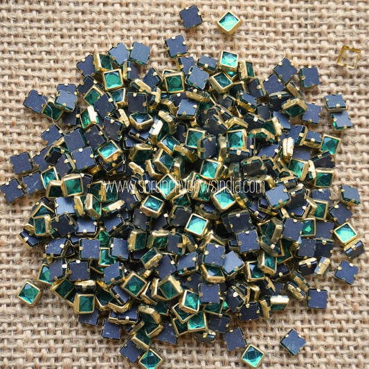 Glass Square - Peacock Green