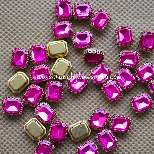 10 x 7 Rectangle Clip Stone - PINK