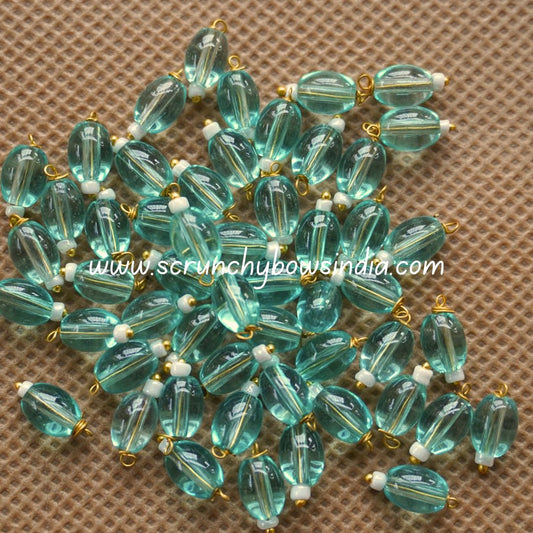 10MM Oval Hanging Beads (Aqua Blue)