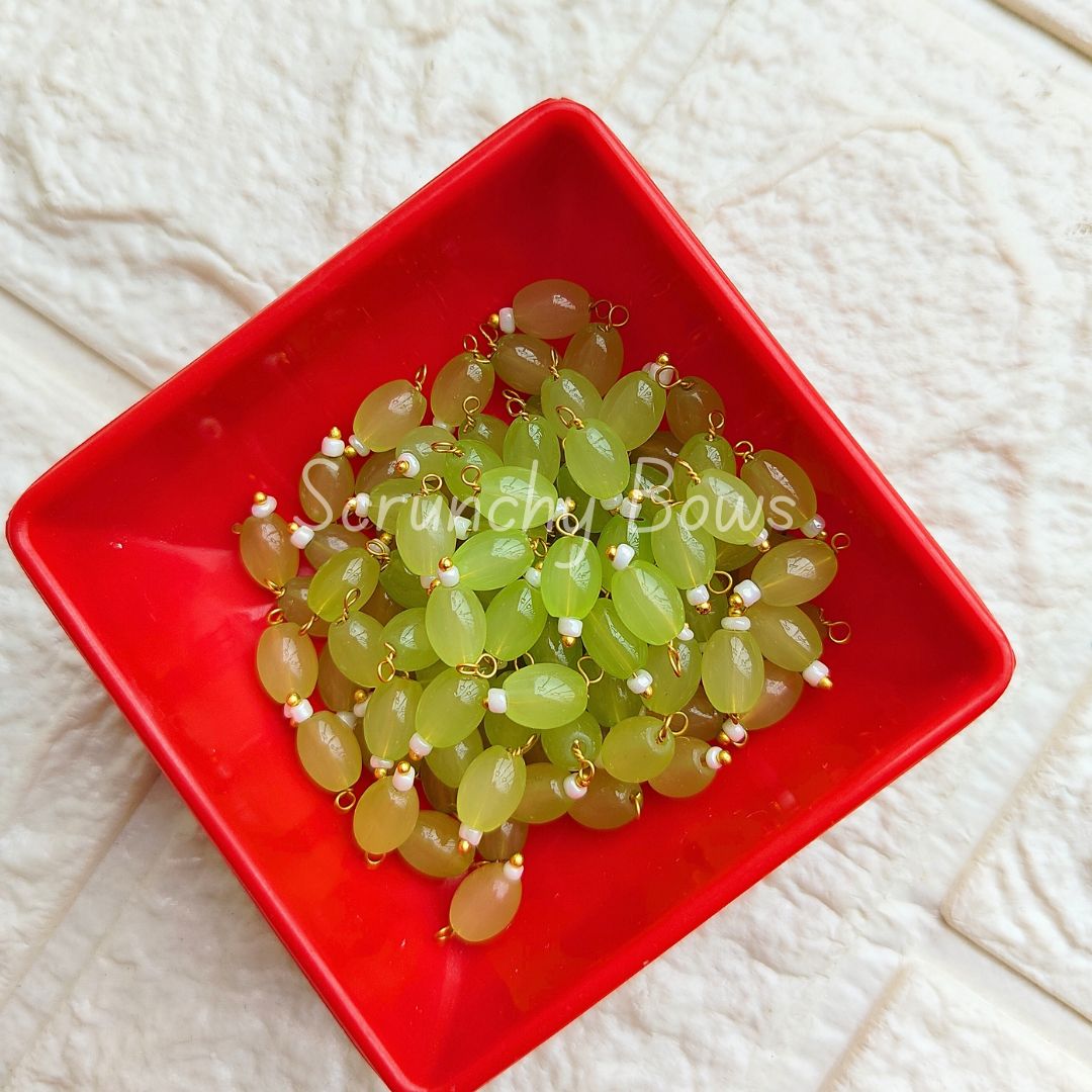 10MM Oval Hanging Beads (Olive Green)