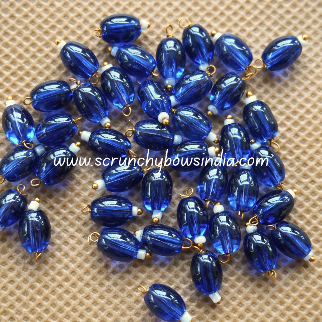 10MM Oval Hanging Beads (Navy Blue)