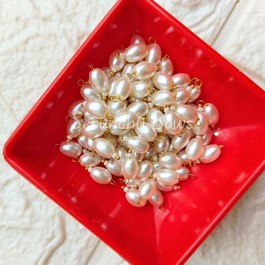 10MM Oval Hanging Beads (White)