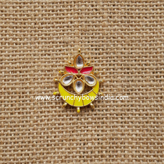 20 x 25 MM Half Moon Charms - Red & Yellow