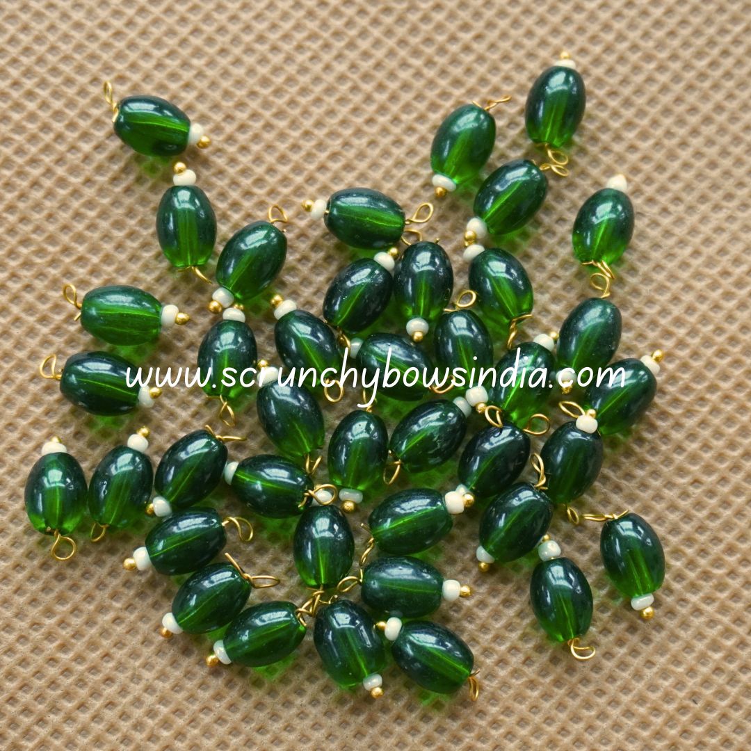 10MM Oval Hanging Beads (Dark Green)