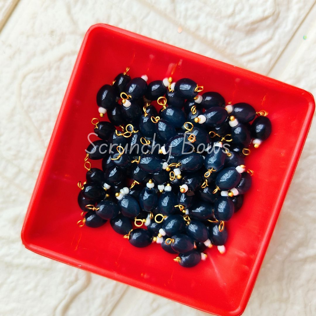 10MM Oval Hanging Beads (Dark Grey)
