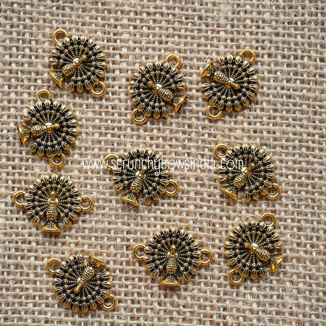 15MM GOLD PEACOCK CHARMS