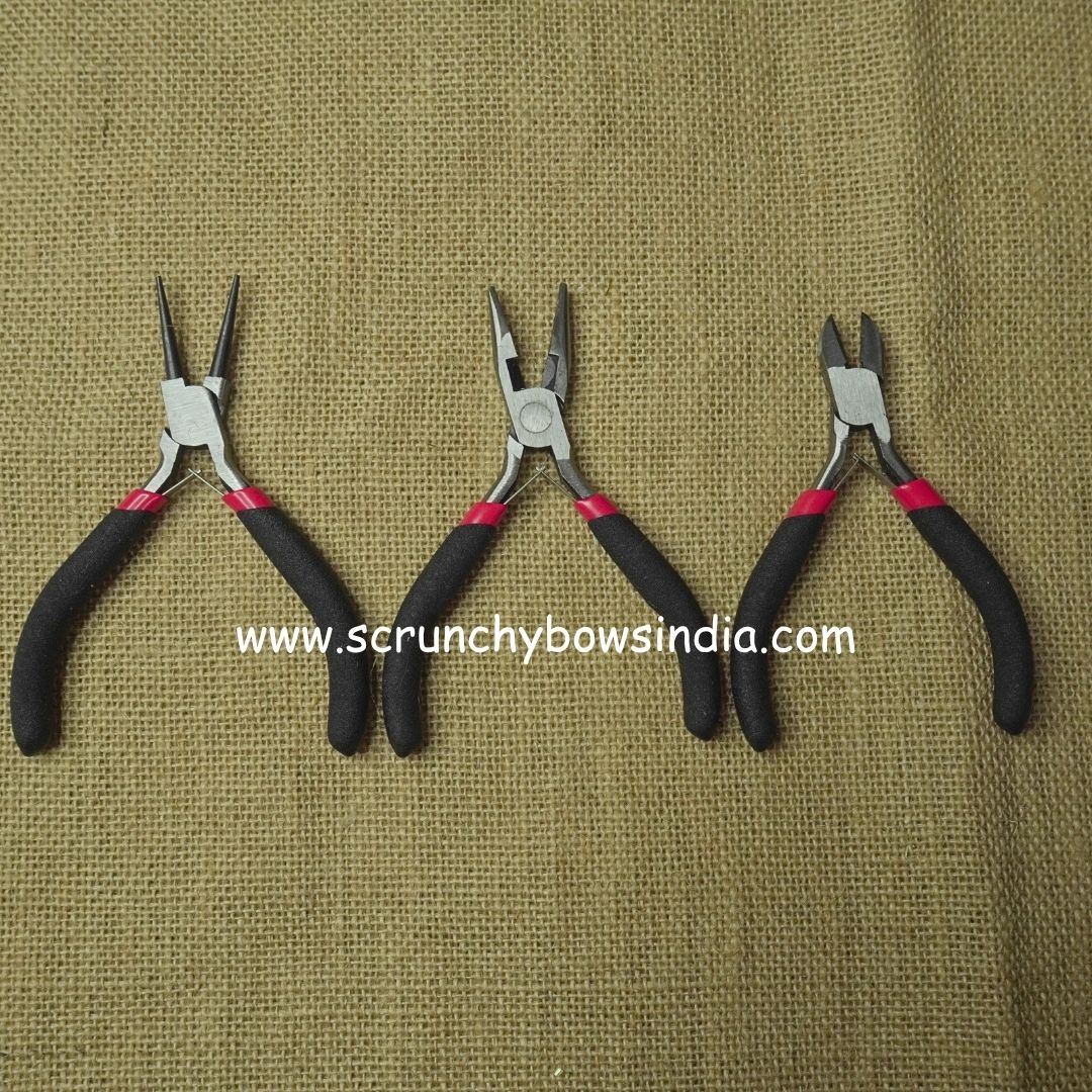 3 Piece Pliers Set - Round & Flat Nose Pliers, Cutter