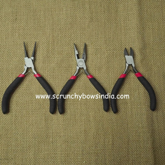 3 Piece Pliers Set - Round & Flat Nose Pliers, Cutter