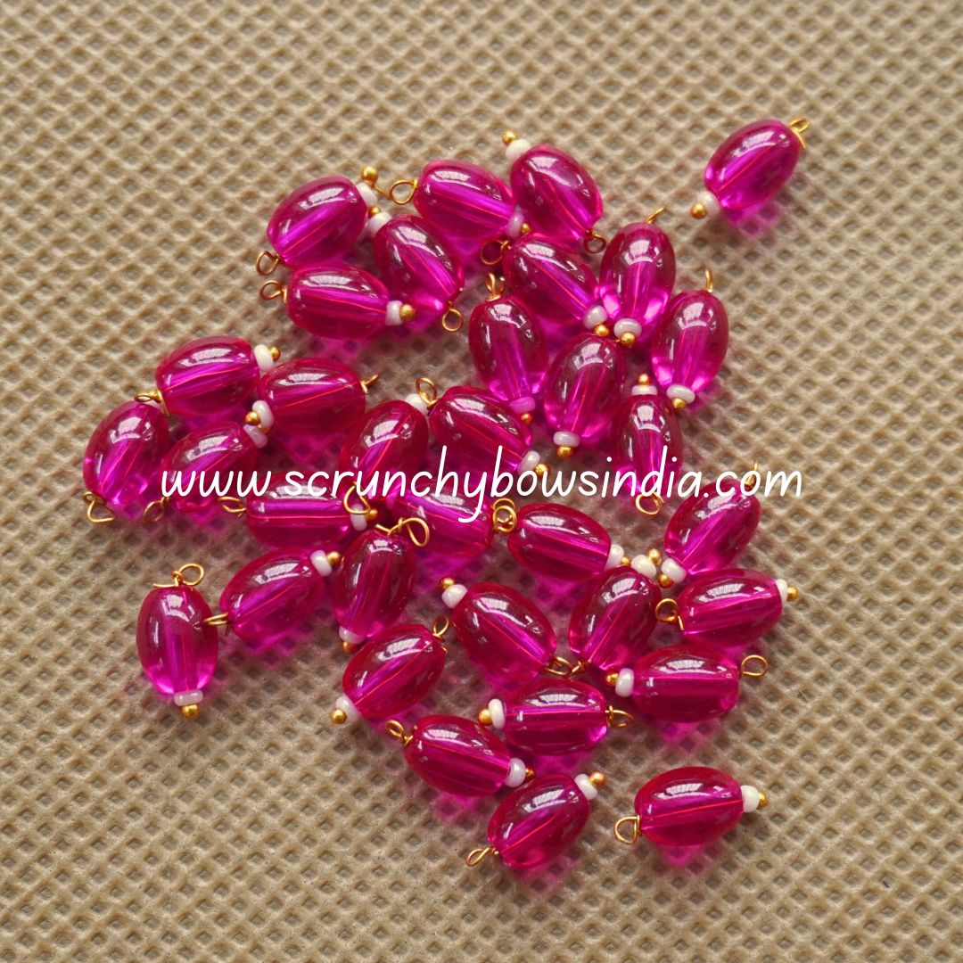 10MM Oval Hanging Beads (Rani Pink)