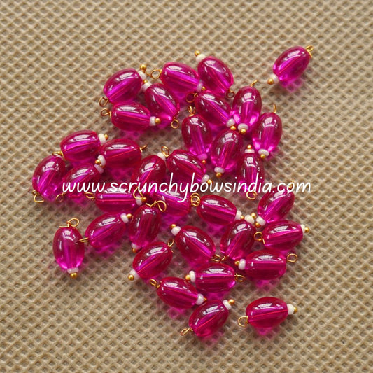 10MM Oval Hanging Beads (Rani Pink)