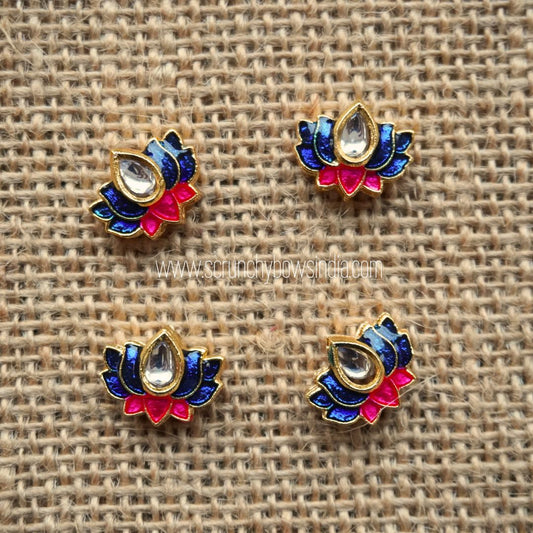 14 X 11 MM Big Drop Blue Lotus Charm (1 PIECE)