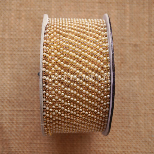 Pearl & Gold Stone Chain - 1 Meter