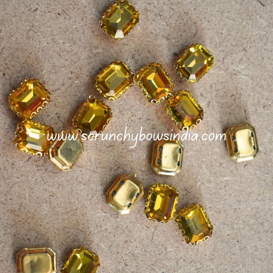 10 x 7 Rectangle Clip Stone - Yellow