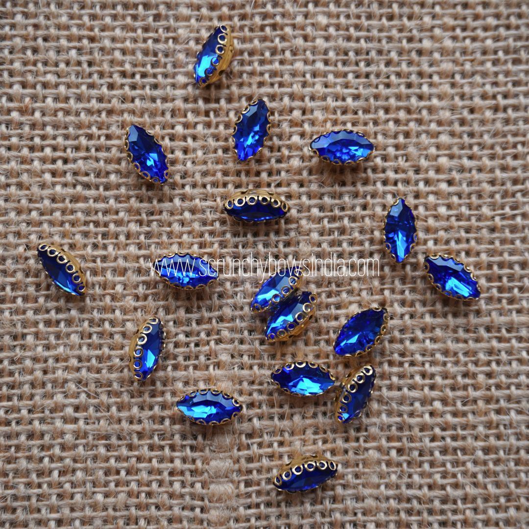 Small Eye Clipstones - Blue