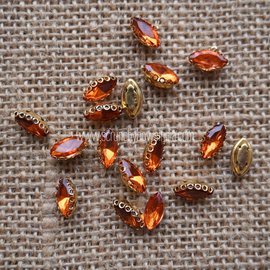Small Eye Clipstones - Orange
