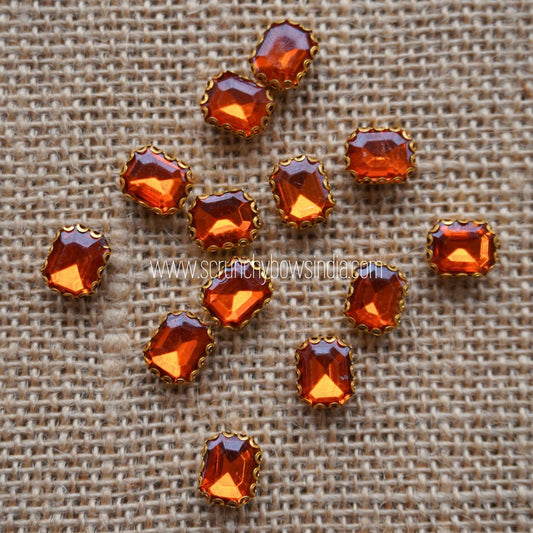 10 x 7 Rectangle Clip Stone - Orange