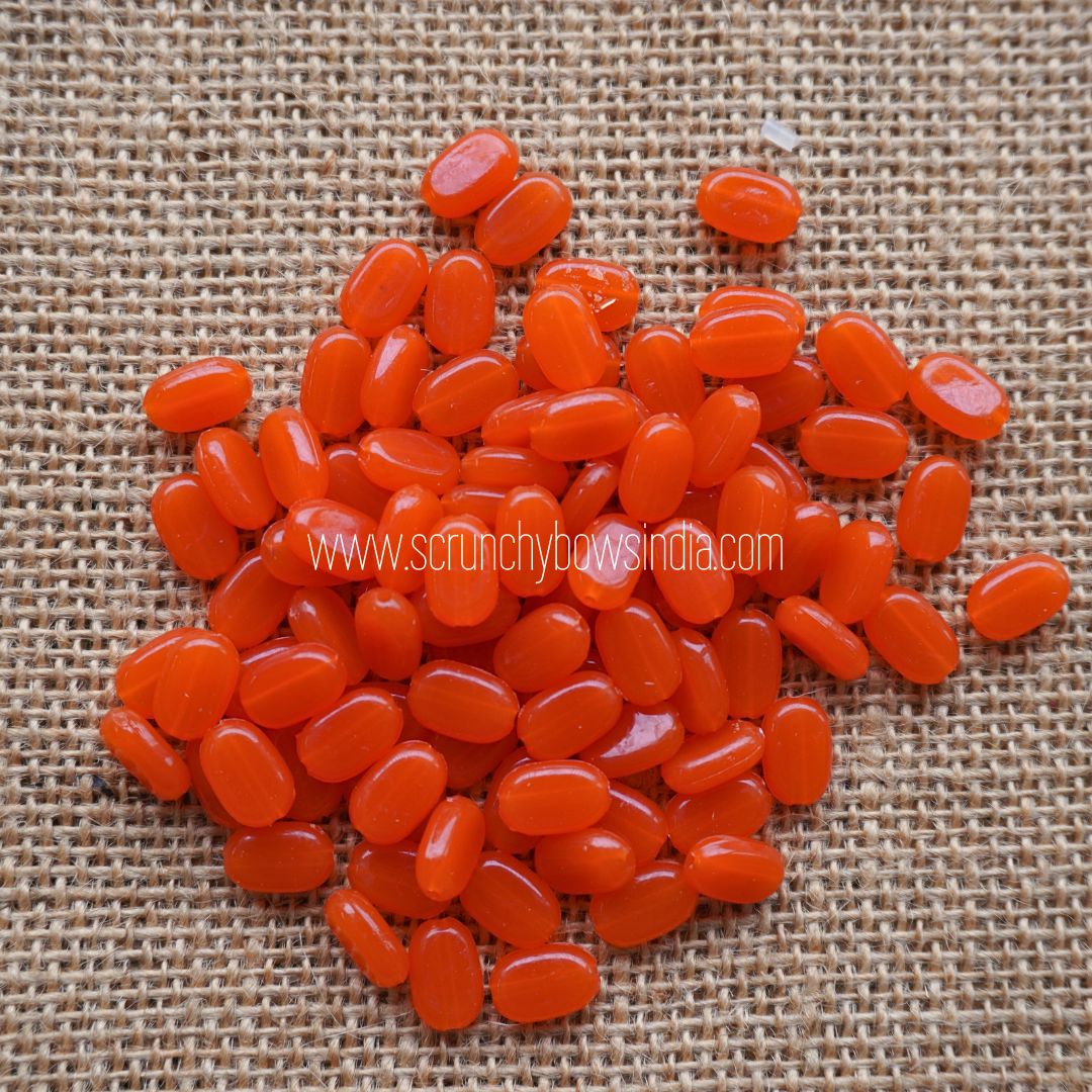 11x7MM Flat Oval Tablet Beads - Orange