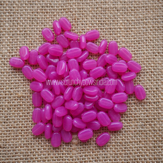 11x7MM Flat Oval Tablet Beads - Dark Pink