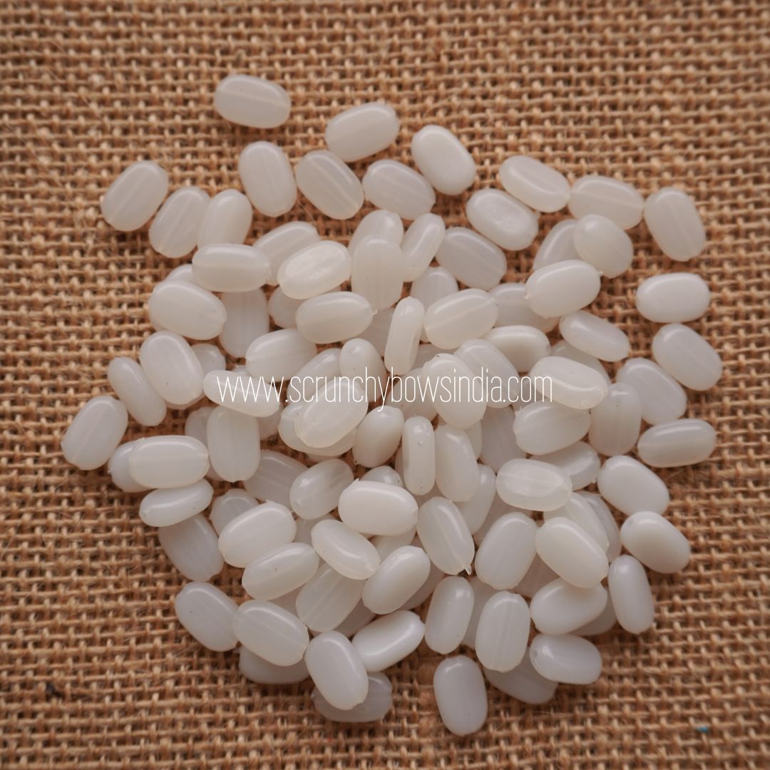 11x7MM Flat Oval Tablet Beads - White