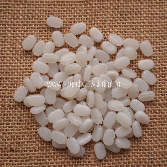 11x7MM Flat Oval Tablet Beads - White
