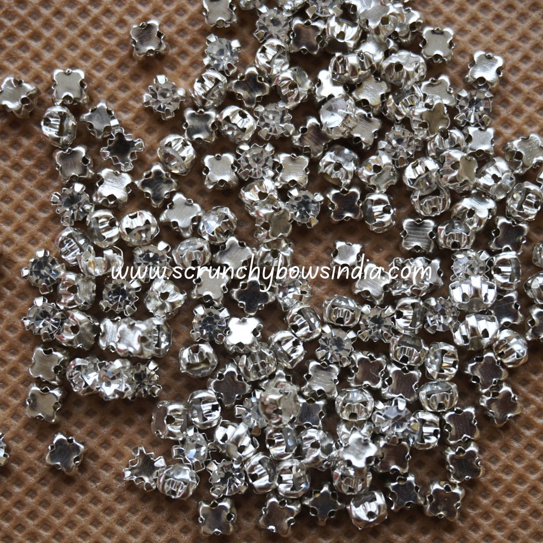 3MM Round Clip Stones - White