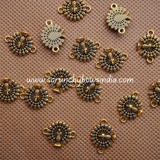15MM GOLD PEACOCK CHARMS